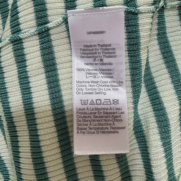 EUC Madewell Green Striped Ribbed T-Shirt - Picture 4 of 4